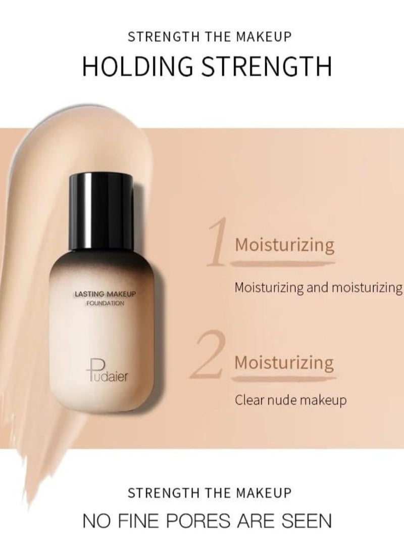 pudaier - Face and Body Foundation Moisturizing Long Lasting Invisible Pores Covering Blemishes Makeup Liquid Foundation Full Coverage Oil Control Concealer Face Foundation Natural Light 2.5 40ml - Image 1