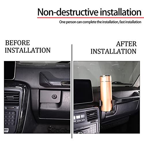 TINKI Car Multifunctional Phone Holder Compatible With 2007 2008 2009 2010 2011 2012 2013 2014 2015 2016 2017 2018 Mercedes Benz G-Class W463 G500 G550 G55 G63 G65 Phone Mount, Water cup holder (black) - Image 2