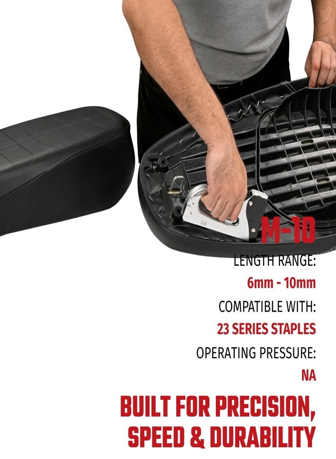 Kaymo M-10 Hand Tacker with 23 Series H - 8mm Staple Pins (1000 Pins) | All Metal Body | 280g Lightweight Stapler | Horizontal Spring Plate | Lockable Handle | Easy Loading - Image 3