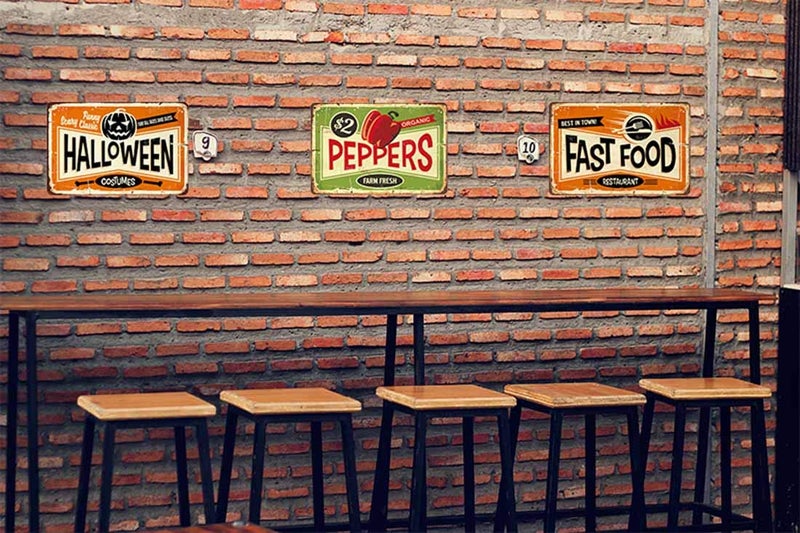 AOYEGO Peppers Tin Sign,Farm Fresh Organic Food Vintage Metal Tin Signs for Cafes Bars Pubs Shop Wall Decorative Funny Retro Signs for Men Women 8x12 Inch - Image 4