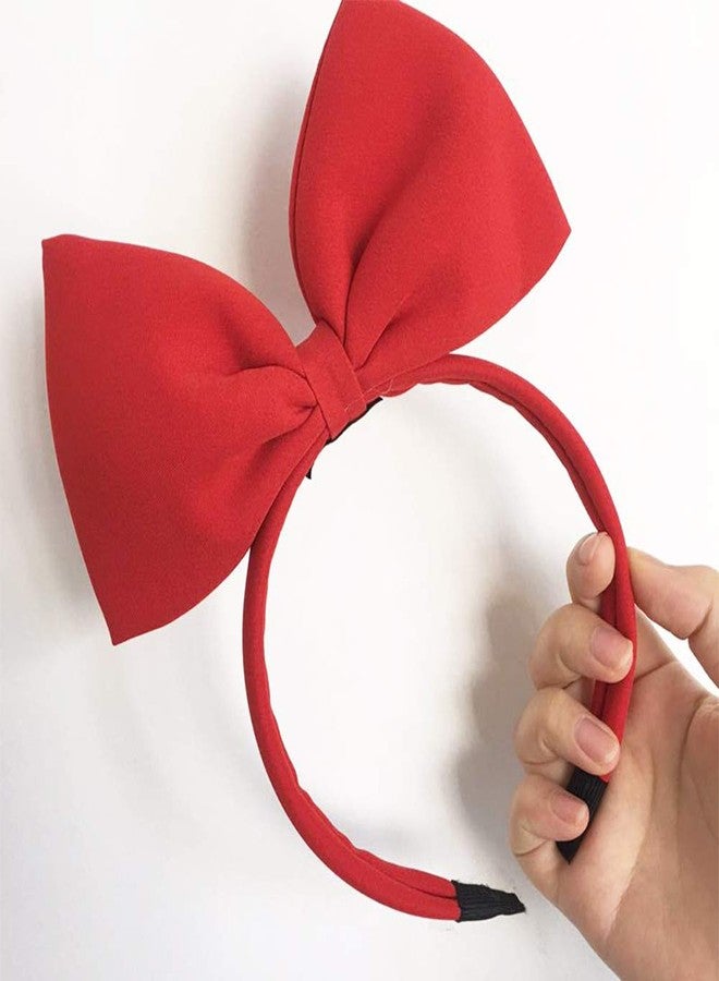 WLBON Bow Headband Bowknot Hair Accessory - Big Bow Halloween Party Decoration, Cosplay Costume Headpiece, Handmade Headdress for Christmas, Birthday 1 Pack Red - Image 5