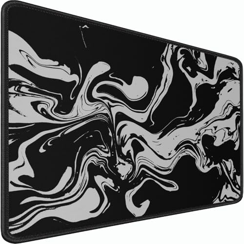 Naukay Gaming Mouse Pad, 31.5x15.7 inch Large Extended Computer Keyboard Mouse Mat, Water Resist Non-Slip Mousepad Rubber Base Long XXL Desk Mouse Pad for Gaming, Office & Home, Marble White - Image 1