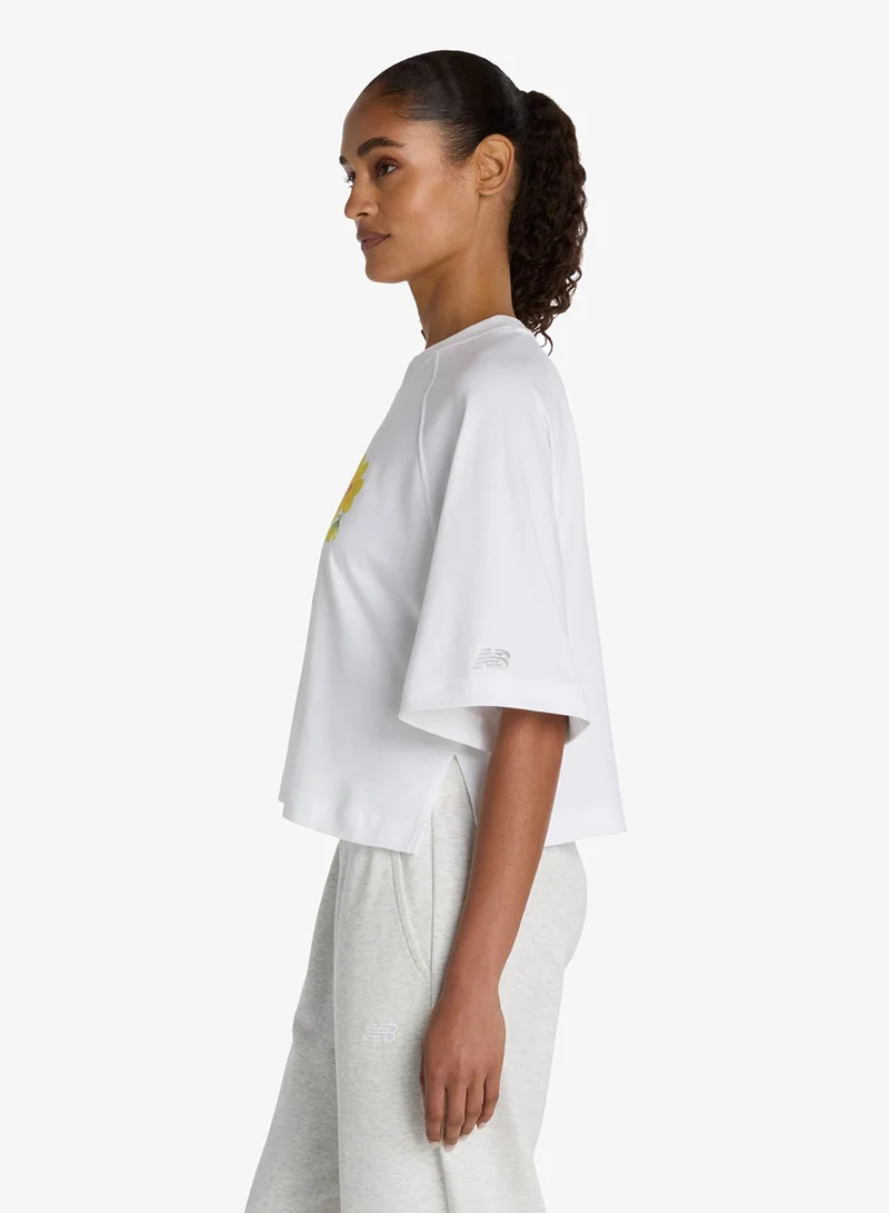 New Balance  Watercolor Yellow Boxy T-Shirt for Women | Best Price UAE