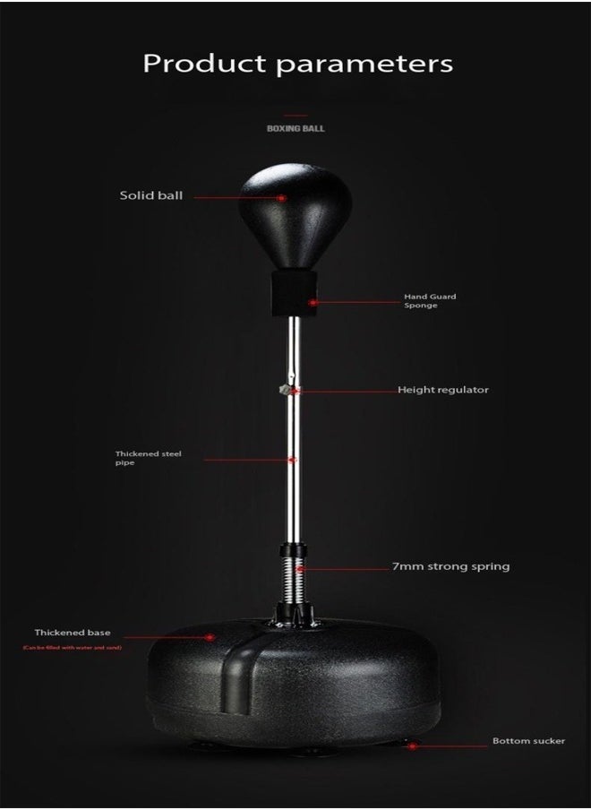 C&C Home Height Adjustable Suction Cup Base Freestanding Punching Bag and Boxing Gloves Solid Boxing Ball Professional Sanda Training Equipment  - Image 3