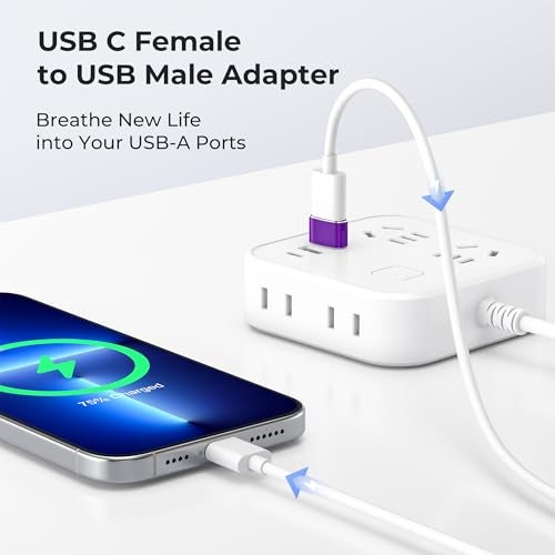 Basesailor USB to USB C Adapter 3 Pack,Type C Female to USB A Male Cable Converter for Apple Watch iWatch Series 7 8,iPhone 15 14 13 11 Max Pro,iPad 10 9,Air 4 5 Mini 6,Samsung Galaxy S23 S22 S21,OTG - Image 2
