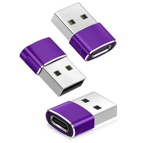 Basesailor USB to USB C Adapter 3 Pack,Type C Female to USB A Male Cable Converter for Apple Watch iWatch Series 7 8,iPhone 15 14 13 11 Max Pro,iPad 10 9,Air 4 5 Mini 6,Samsung Galaxy S23 S22 S21,OTG - Image 1