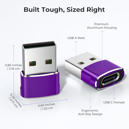 Basesailor USB to USB C Adapter 3 Pack,Type C Female to USB A Male Cable Converter for Apple Watch iWatch Series 7 8,iPhone 15 14 13 11 Max Pro,iPad 10 9,Air 4 5 Mini 6,Samsung Galaxy S23 S22 S21,OTG - Image 5