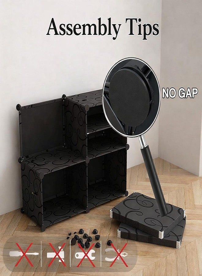 RADIANT Premium Modular Plastic Shoe Rack with Door, Stackable Organizer, Waterproof and Dustproof, Space Saving Storage for Home, Bedroom and Entryway (Black+Trans. Door (PP), 5 Shelf) - Image 5