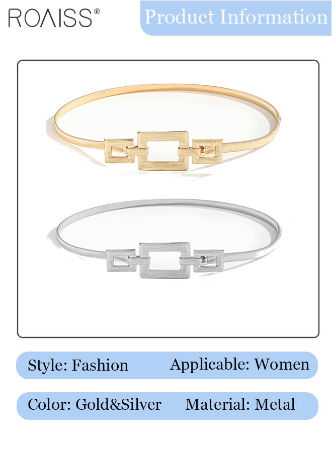 roaiss 2 Pcs Metal Elastic Belts for Women, Simple and Fashion Thin Waist Chain, Adjustable Decorative Belts, Suitable for Party and Daily Wear, Suitable for Suit, Dress and Coat Decorative Accessories - Image 3