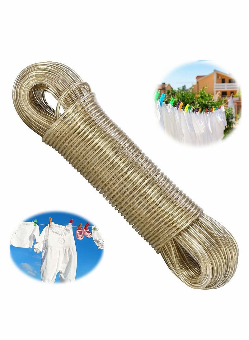Washing Line Rope, Strong Steel Core Laundry Clothes Lines, Rot, Mould & Weather Resistant Thick Strong Plastic PVC Cover Garden Outdoor (20m) - Image 1