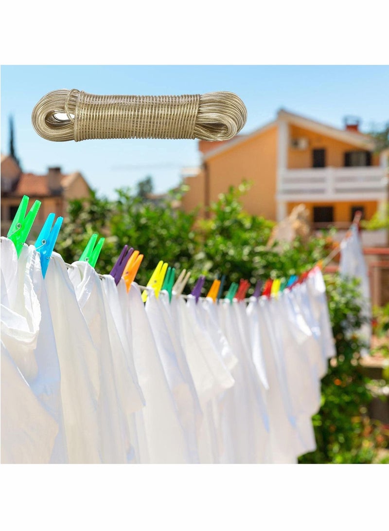 Washing Line Rope, Strong Steel Core Laundry Clothes Lines, Rot, Mould & Weather Resistant Thick Strong Plastic PVC Cover Garden Outdoor (20m) - Image 4