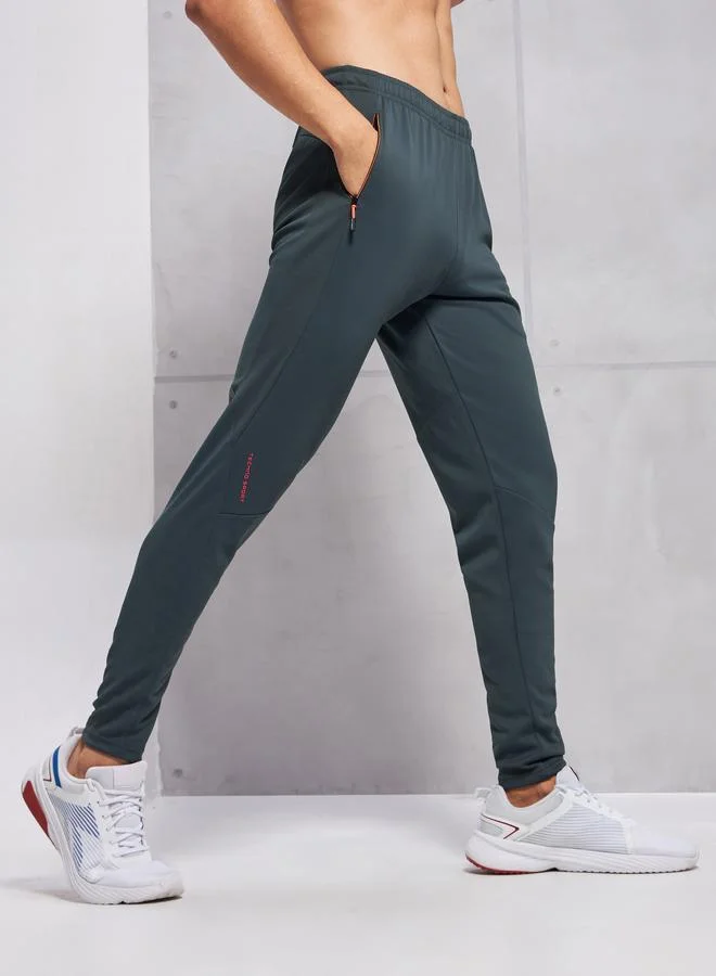 تكنوسبورت Technosport Men Solid Slim Fit Track Pants