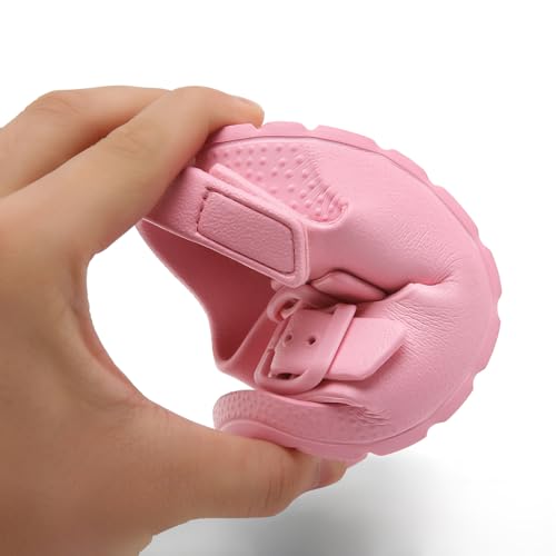 ChayChax Toddler Boys Girls Double Buckle Sandals Children's Adjustable Back Strap Water Sandal, Pink, 7 Toddler - Image 5