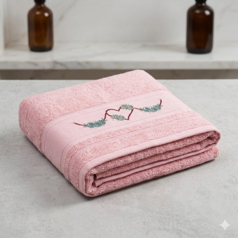 Hand Towel 100% Egyptian Cotton Hand Embroidered Hand Towel 50x100cm 250g High Absorbency Soft Home Hotel Made in Egypt - Handmade Heart - Image 2