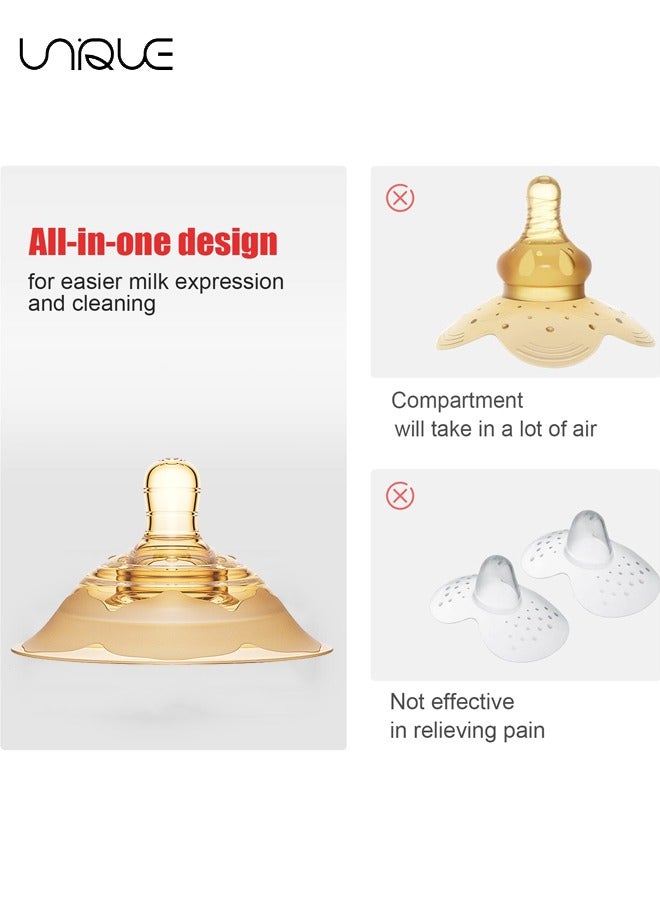 Unique 2 Pcs Contact Nipple Shields - Double Silicone Breast Shield - Ultra-Thin and Super-Soft Food-Grade Silicone Nipple Extender - With Storage Box - Nano Silver  - Image 3