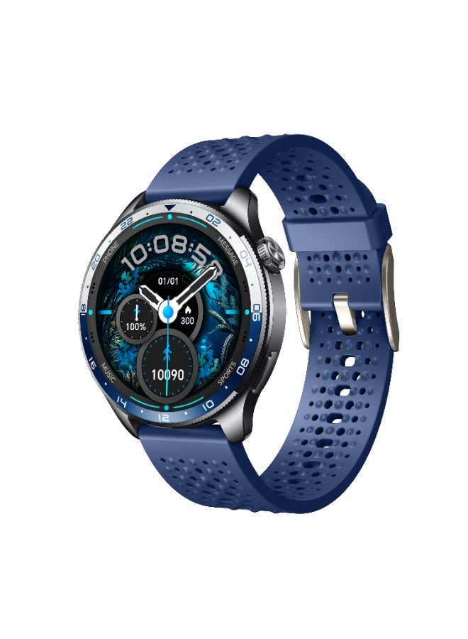 Powerology Sanam Urban Sports Smart Watch with 1.43” AMOLED Display/ Smartwatch with Bluetooth Calling / Stress Level Monitoring / Sleep Monitoring/ Health Monitoring / Durable Smartwatch for Gym, Outdoor- Blue
