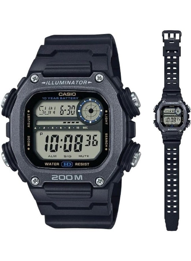 Casio Digital Men's Quartz Resin Black Dial Watch DW-291HX-1AVDF - Image 1