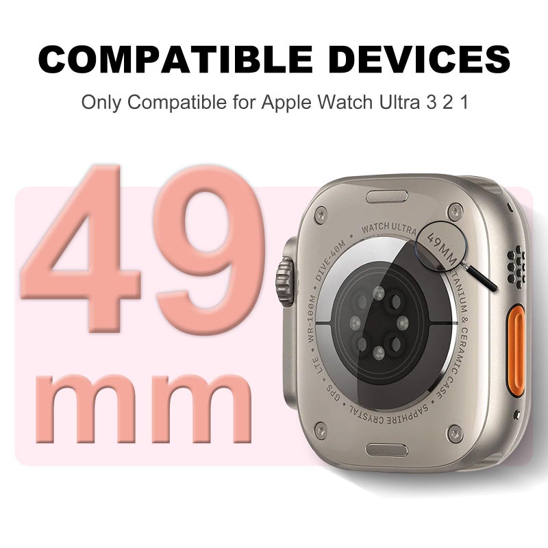 XYF Compatible for Pink Apple Watch Ultra 3 Bands 49mm Women with Bumper Case, Soft Silicone Strap Glitter Bling Face Cover for iWatch SE Ultra 3 2 Series 11 10 9 8 7 6 5 4 3 2 1 (Pinksand, 49) - Image 3
