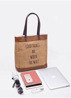 Original niche shoulder kraft paper tote bag large capacity female college students class commuting handbag - pzsku/Z1BBB8622E013C8EF9D31Z/45/_/1740110132/6334a7c7-9c15-48e0-935d-52c6d525d71c