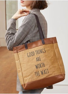 Original niche shoulder kraft paper tote bag large capacity female college students class commuting handbag - pzsku/Z1BBB8622E013C8EF9D31Z/45/_/1740110133/e0e2cba5-58c1-423f-a3a4-d29b3e0856ca