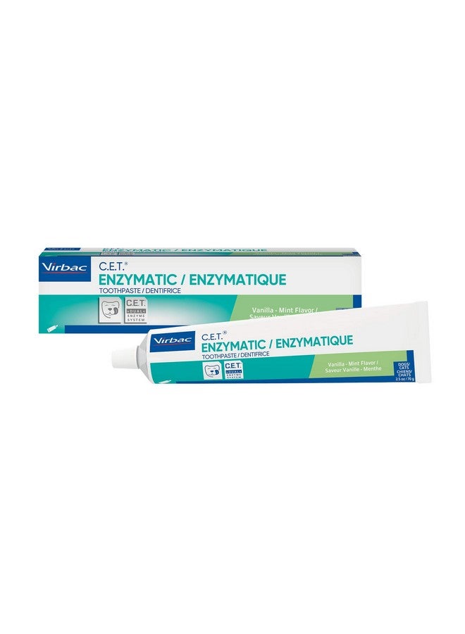 Virbac C.E.T. Enzymatic Toothpaste Eliminates Bad Breath by Removing Plaque and Tartar Buildup Best Pet Dental Care Toothpaste Vanilla Mint Flavor 2.5 Oz Tube - Image 1