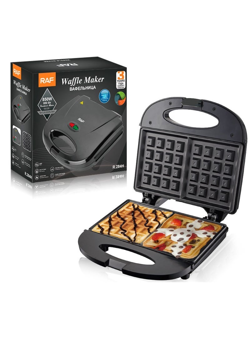 آر إيه أف ماكينة صنع الساندويتشات المنزلية ذات الوجهين للتدفئة، ماكينة خبز الوافل المشوية متعددة الوظائف - Image 1