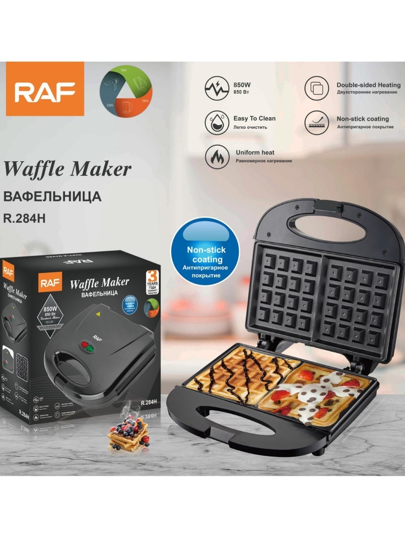 آر إيه أف ماكينة صنع الساندويتشات المنزلية ذات الوجهين للتدفئة، ماكينة خبز الوافل المشوية متعددة الوظائف - Image 2