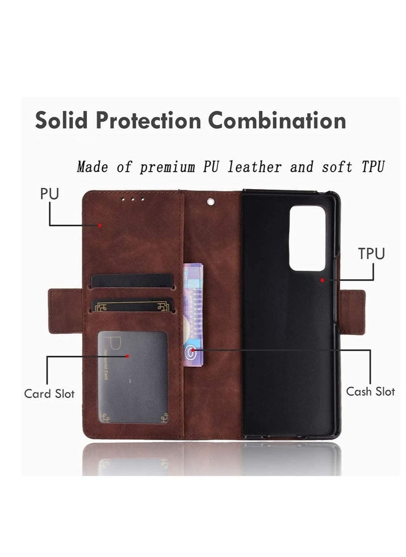 Excefore Case for Samsung Galaxy Z Fold 2 5G Case Cover, Wallet case, Classic Leather Wallet Foldable Case with Credit Card Holder  - Image 2