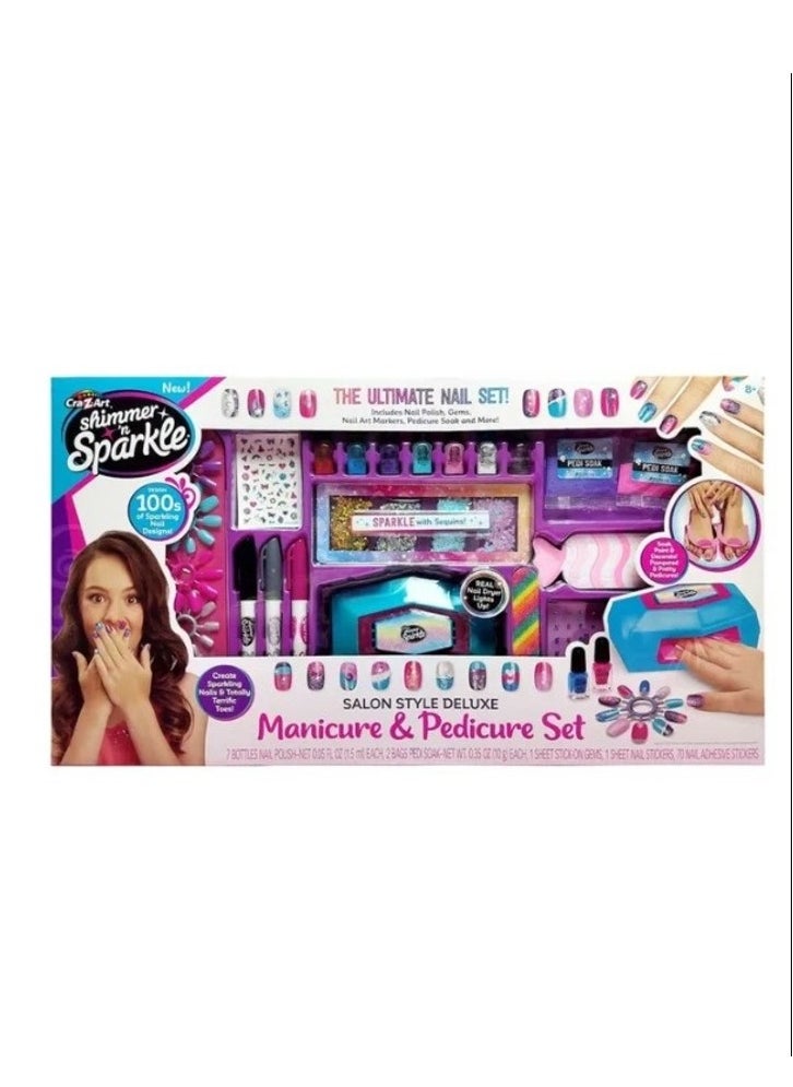 Shimmer N Sparkle - Salon Style Deluxe Manicure and Pedicure Set - Image 1