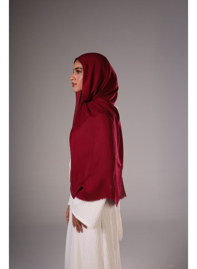 Lavezzi Cotton Sponge Modal Hijab for Women – Soft Breathable Head Scarf – Elegant Modest Fashion Head Wrap (Burgundy) - Image 2