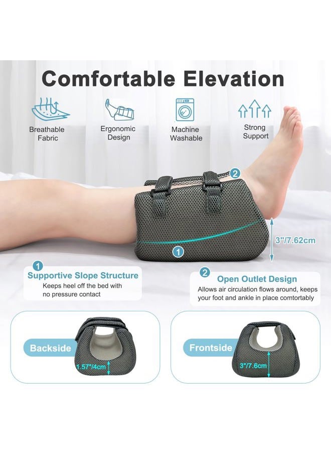 KAAMOS Heel Protector for Pressure Sores in Bed, Ankle Pillow for Pressure Relief, Bed Sores Heel Elevator Pillow, Foot Elevation Pillows for Swelling, Foam Wedge Foot Support Cushion for Bedridden Patients - Image 4