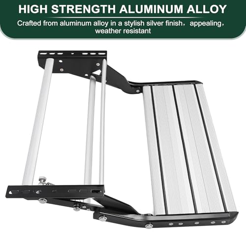 GOTOTOP خطوة GOTOTOP، خطوة RV، سُلَّم خطوة، سُلَّم قابل للطي من الألمنيوم، سُلَّم صغير قابل للطي أكثر أمانًا، سُلَّم خطوة ملحقات منزل متنقل بقدرة تحميل 200 كجم للتخييم والأنشطة الخارجية - Image 3