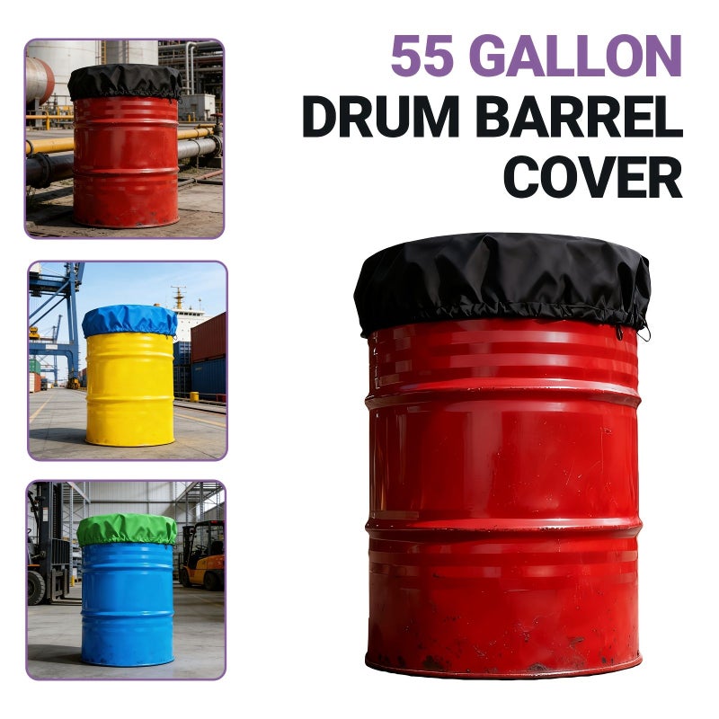 1PC Blue Chemical Barrel Cover Made From 300D Oxford Fabric Sturdy And Durable For Barrels Indoor Outdoor And Farms Cover Only - Image 5