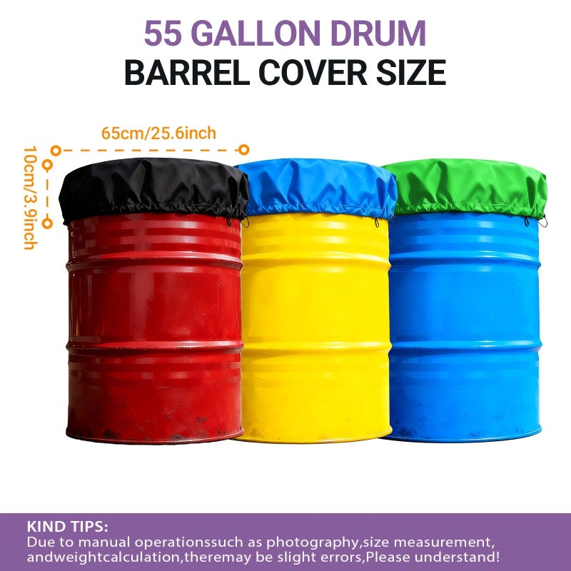 1PC Blue Chemical Barrel Cover Made From 300D Oxford Fabric Sturdy And Durable For Barrels Indoor Outdoor And Farms Cover Only - Image 2