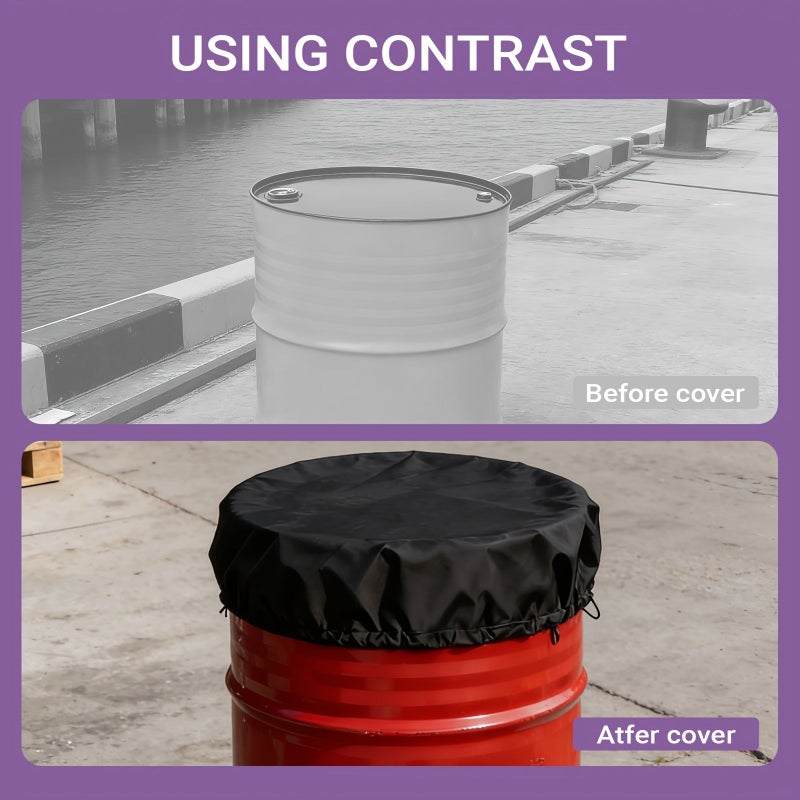 1PC Blue Chemical Barrel Cover Made From 300D Oxford Fabric Sturdy And Durable For Barrels Indoor Outdoor And Farms Cover Only - Image 4