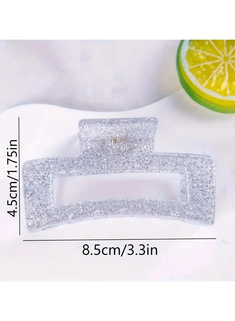 Goolsky Set/4PCS Fashion Hair Claw Clips Solid Color Square Grab Clips Women daily uses Hair Accessories - Image 4