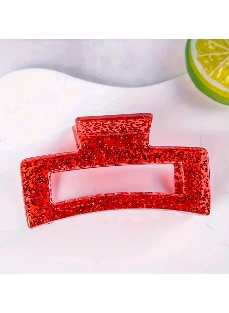 Goolsky Set/4PCS Fashion Hair Claw Clips Solid Color Square Grab Clips Women daily uses Hair Accessories - Image 5