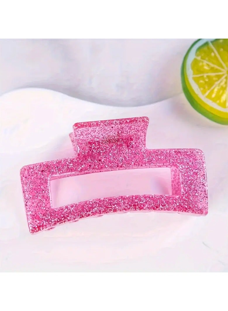 Goolsky Set/4PCS Fashion Hair Claw Clips Solid Color Square Grab Clips Women daily uses Hair Accessories - Image 3