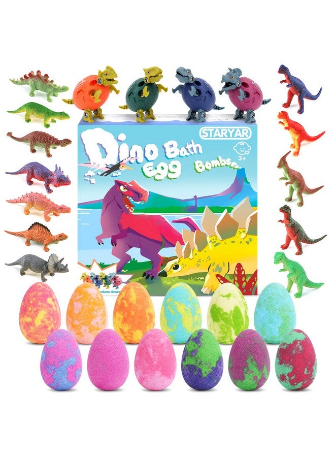 STARYAR Bath Bombs for Kids with Surprise Toys Inside - 16 Pack Organic Dinosaur Bath Bombs Gift Set, Dinosaur Toys for Kids 3 4 5 6 7 8 9 Years, Bubble Bath Toys, Christmas Gifts, Stocking Stuffers for Kids  - Image 1