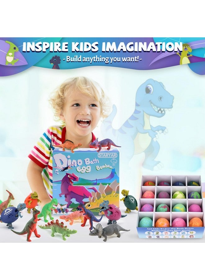STARYAR Bath Bombs for Kids with Surprise Toys Inside - 16 Pack Organic Dinosaur Bath Bombs Gift Set, Dinosaur Toys for Kids 3 4 5 6 7 8 9 Years, Bubble Bath Toys, Christmas Gifts, Stocking Stuffers for Kids  - Image 2