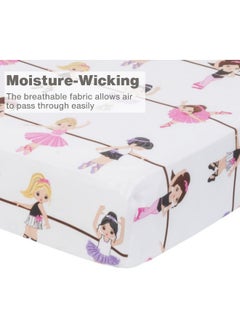 EVERYDAY KIDS EVERYDAY KIDS Baby Girl Fitted Crib Sheet Born to Dance Ballerina  - Image 3