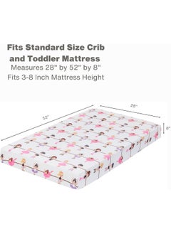 EVERYDAY KIDS EVERYDAY KIDS Baby Girl Fitted Crib Sheet Born to Dance Ballerina  - Image 2