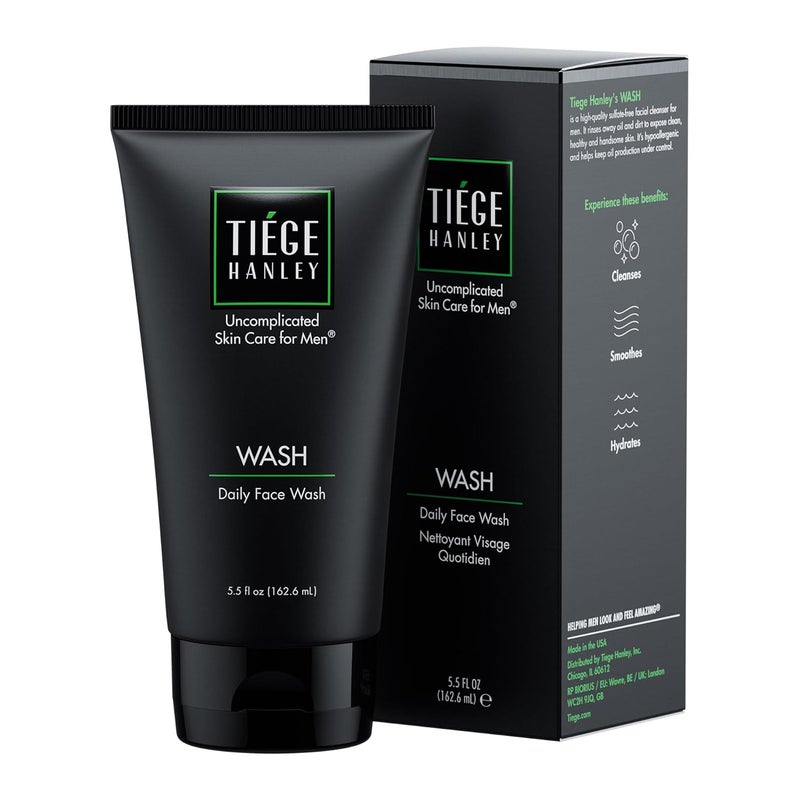Tiege Hanley Daily Mens Face Wash 55 Oz  Gentle FragranceFree Face Cleanser for Men Revitalizes Hydrates  Softens Skin  Mens Face Wash  Facial Cleanser Skincare for Dry  Sensitive Skin