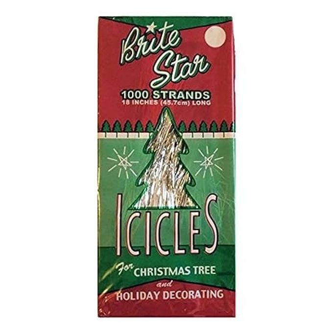Brite Star Tinsel Icicles, 1000 Strands Per Package - Image 1