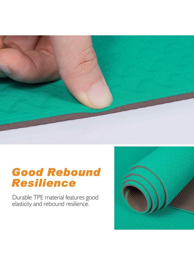 Bodylastics حصيرة يوغا Bodylastics للرجال والنساء مع حقيبة حمل TPE 6 قدم × 2 قدم × 6 مم حجم كبير مضادة للانزلاق ومضادة للتمزق، سوداء - Image 2