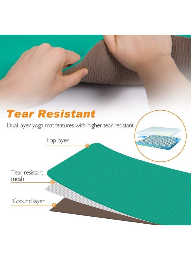 Bodylastics حصيرة يوغا Bodylastics للرجال والنساء مع حقيبة حمل TPE 6 قدم × 2 قدم × 6 مم حجم كبير مضادة للانزلاق ومضادة للتمزق، سوداء - Image 5