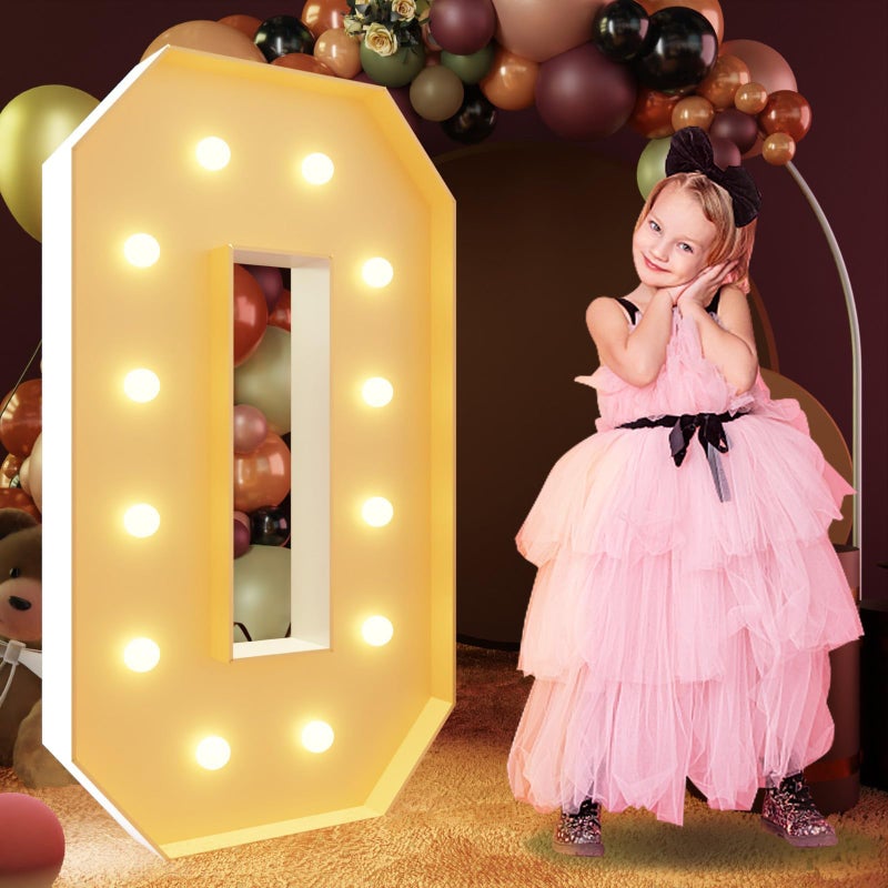 imprsv 4FT Marquee Letter O Modern LightUp Foam Board Letters for All Ages All Seasons Party Decor