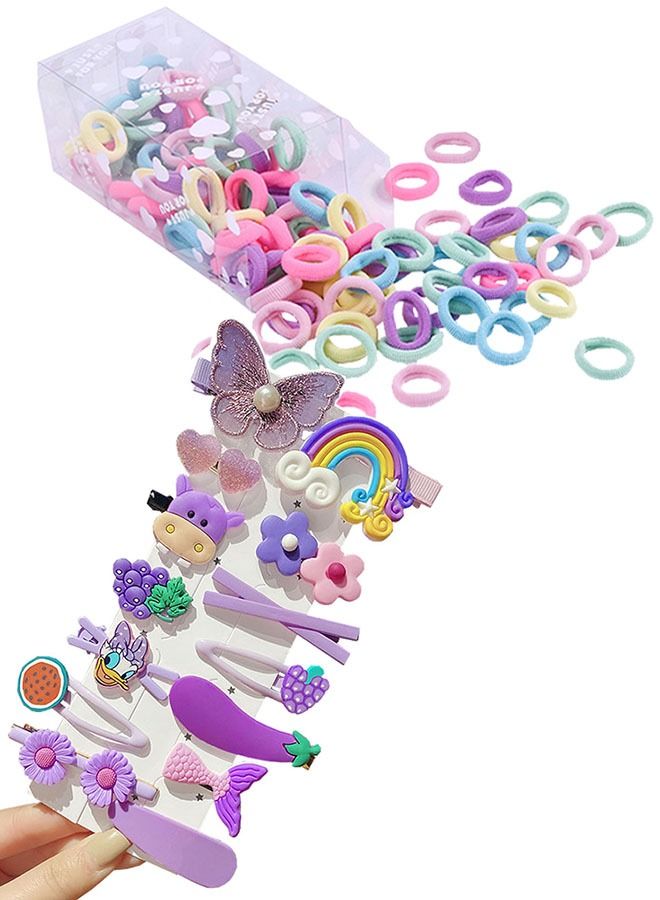 ZCM-HAPPY 114 Piece Sets Various Hair Clips Hair Band Hair Rings for Children Girls Toddlers  - Image 1