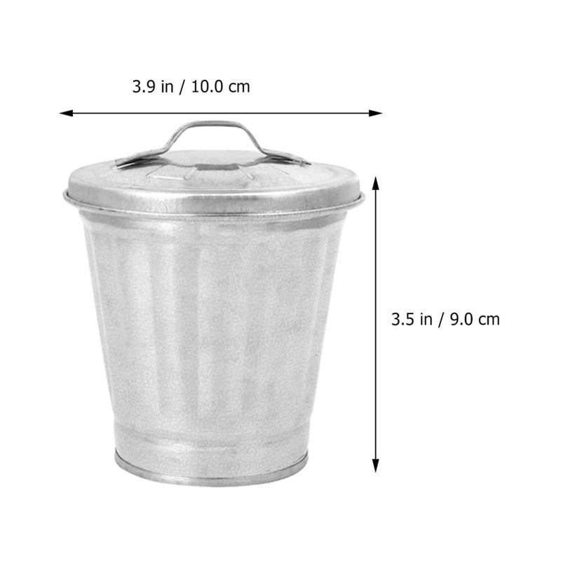 Desktop Waste Storage Pots with Lid Set of 4 White and Natural Colors for Home Decor - Image 3