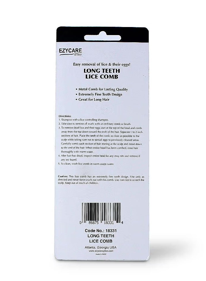 EzyCare Ezy Care Long Tooth Lice Comb 18331 - Image 2